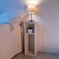 Mesa De Cabeceira Branca Cama Solteiro Quarto Sala 20Cm