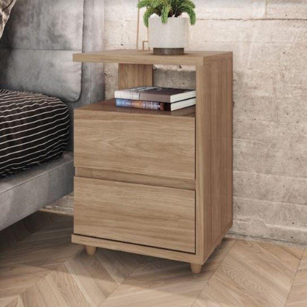 Mesa De Cabeceira Campeche 2 Gavetas Henn D07-10 Jequitibá - 2