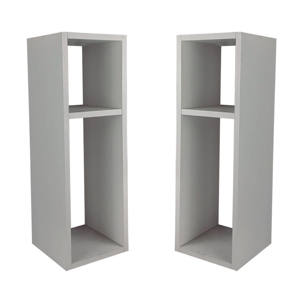 Kit 2 Mesa De Cabeceira Branco Cama Solteiro 20Cm - 5