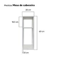 Kit 2 Mesa De Cabeceira Branco Cama Solteiro 20Cm - 2