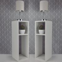 Kit 2 Mesa De Cabeceira Branco Cama Solteiro 20Cm