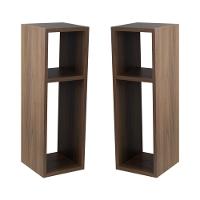 Kit 2 Mesa De Cabeceira Nogal Cama Solteiro Quarto Sala 20cm - 2