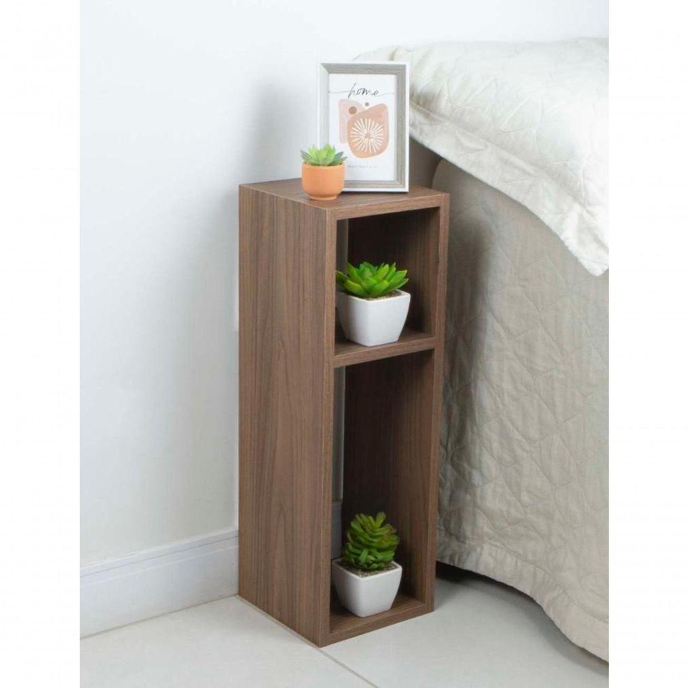 Mesa De Cabeceira Nogal Cama Solteiro Quarto Sala 20cm - 4