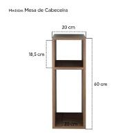 Mesa De Cabeceira Nogal Cama Solteiro Quarto Sala 20cm - 3