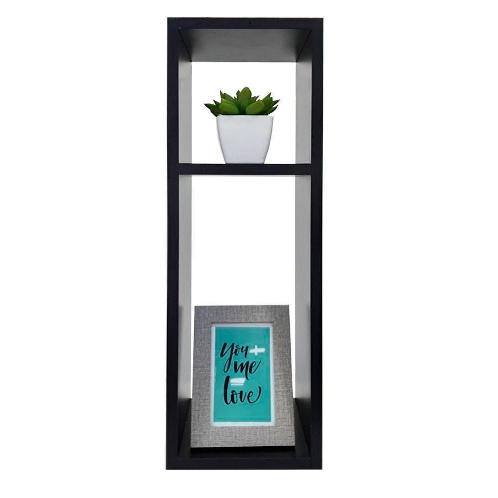 Mesa De Cabeceira Preta Cama Solteiro Quarto Sala 20Cm - 1