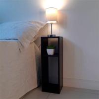 Mesa De Cabeceira Preta Cama Solteiro Quarto Sala 20Cm - 2