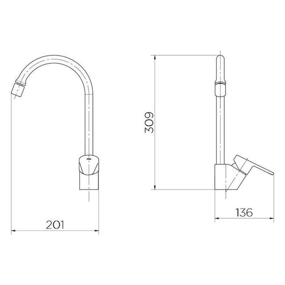 Misturador Monocomando Docol Bancada Gali Bica Alta - 3