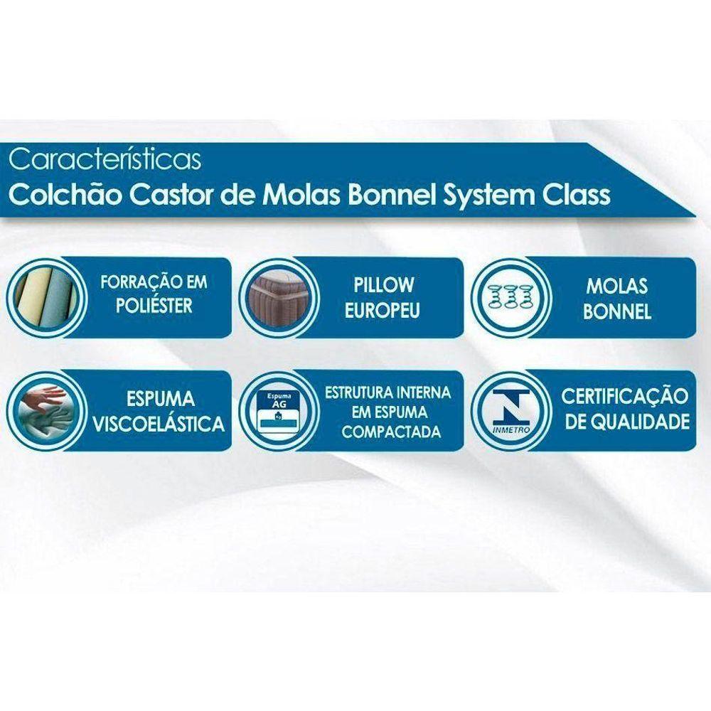 Colchão Queen Molas Bonnel System Class Euro Pillow (158x198x25) - Castor - 2