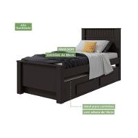 Cama Solteiro Athenas 2 Gavetas c/Auxiliar Branco - Lopas