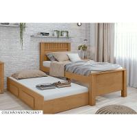 Cama Solteiro Athenas 2 Gavetas c/Auxiliar Rovere/Amêndoa - Lopas - 1