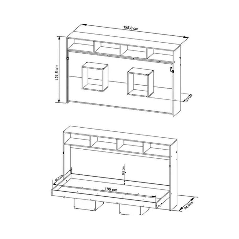 Cama Multifuncional Juvenil Articulada Dobrável CM8020 Amêndoa - Tecno Mobili - 3