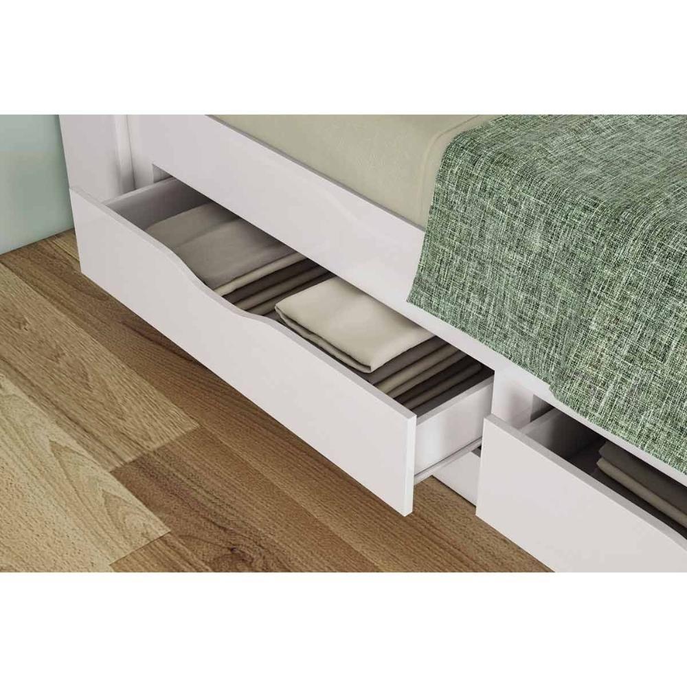 Cama Solteiro Invicta C/ 2 Gavetas Branco - Santos Andirá - 2