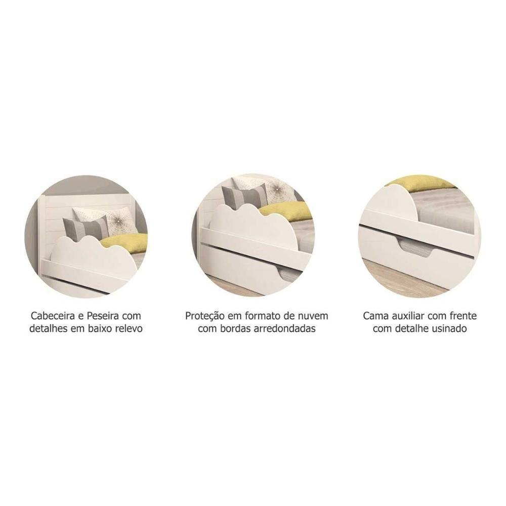 Bicama Solteiro Elza c/Auxiliar Branco - Cimol - 6