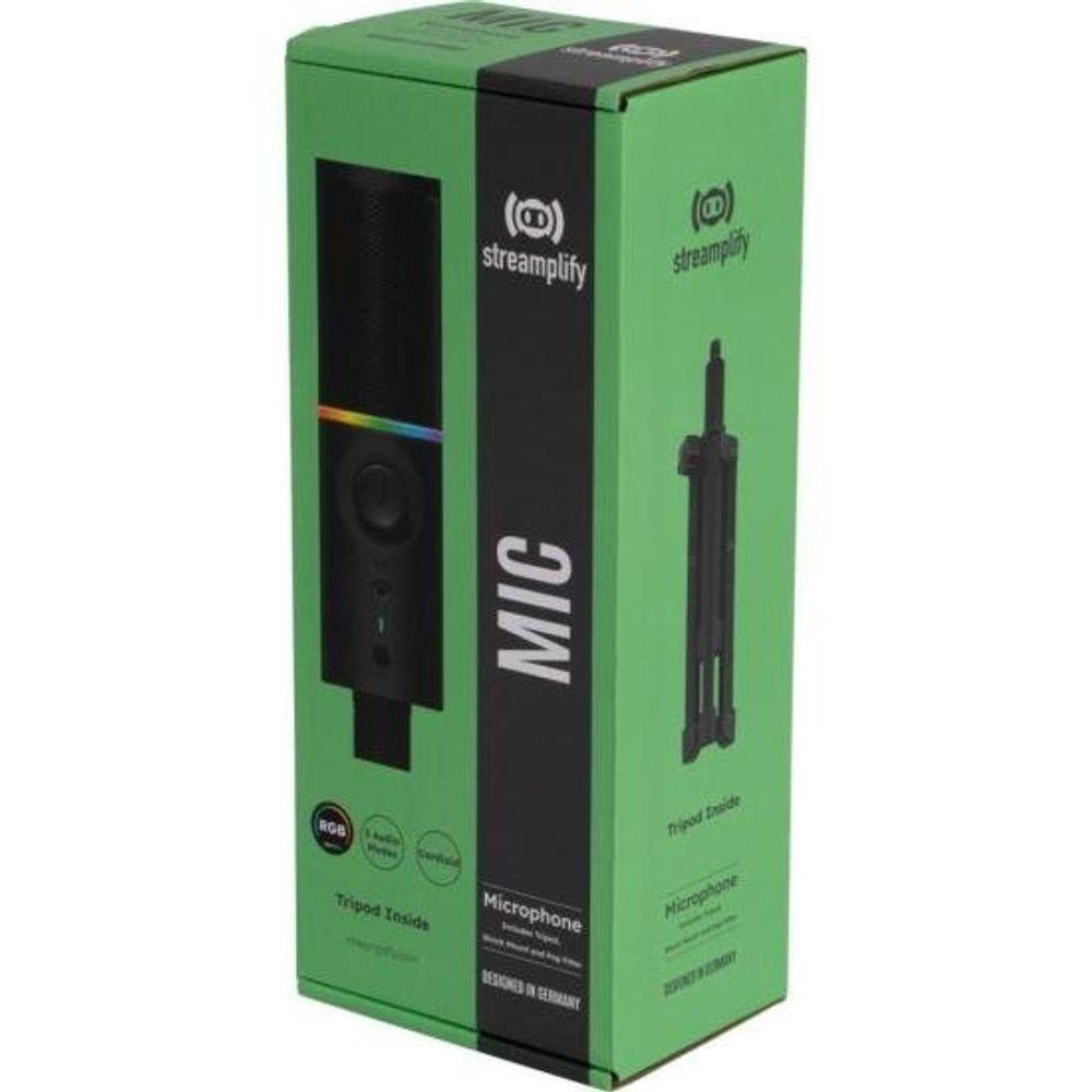 Microfone Gamer Rgb Mic Tripod C/ Tripé Ajustável Preto Streamplify - 3
