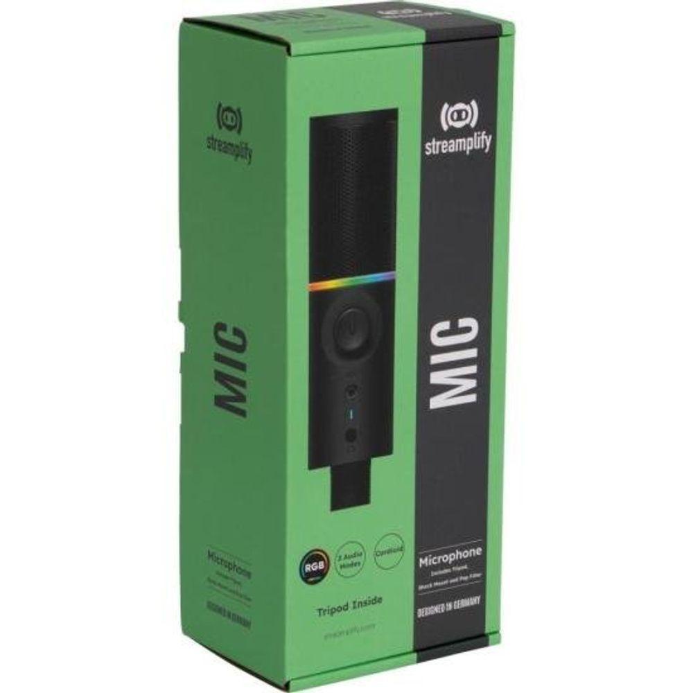 Microfone Gamer Rgb Mic Tripod C/ Tripé Ajustável Preto Streamplify - 4