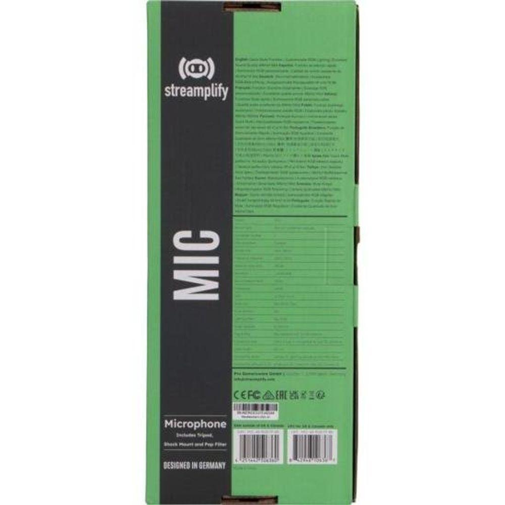 Microfone Gamer Rgb Mic Tripod C/ Tripé Ajustável Preto Streamplify - 5