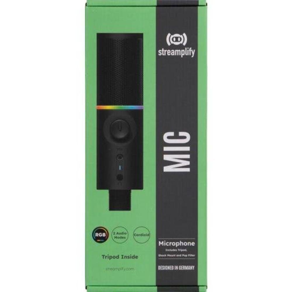 Microfone Gamer Rgb Mic Tripod C/ Tripé Ajustável Preto Streamplify - 6