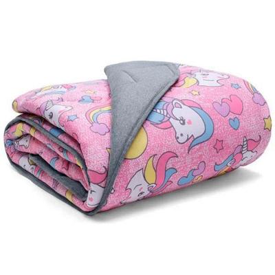 Edredom Buettner Solteiro Malha Basic Estampado Unicórnios 150mx220m Mescla