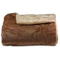 Edredom Buettner Solteiro Plush Flannel Dupla Face 160mx240m Khaki Escuro E Khaki Claro - 1