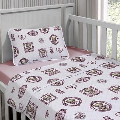 Jogo De Cama Tecebem Mini Cama Malha Estampado Cristina 3 Pçs Rosa
