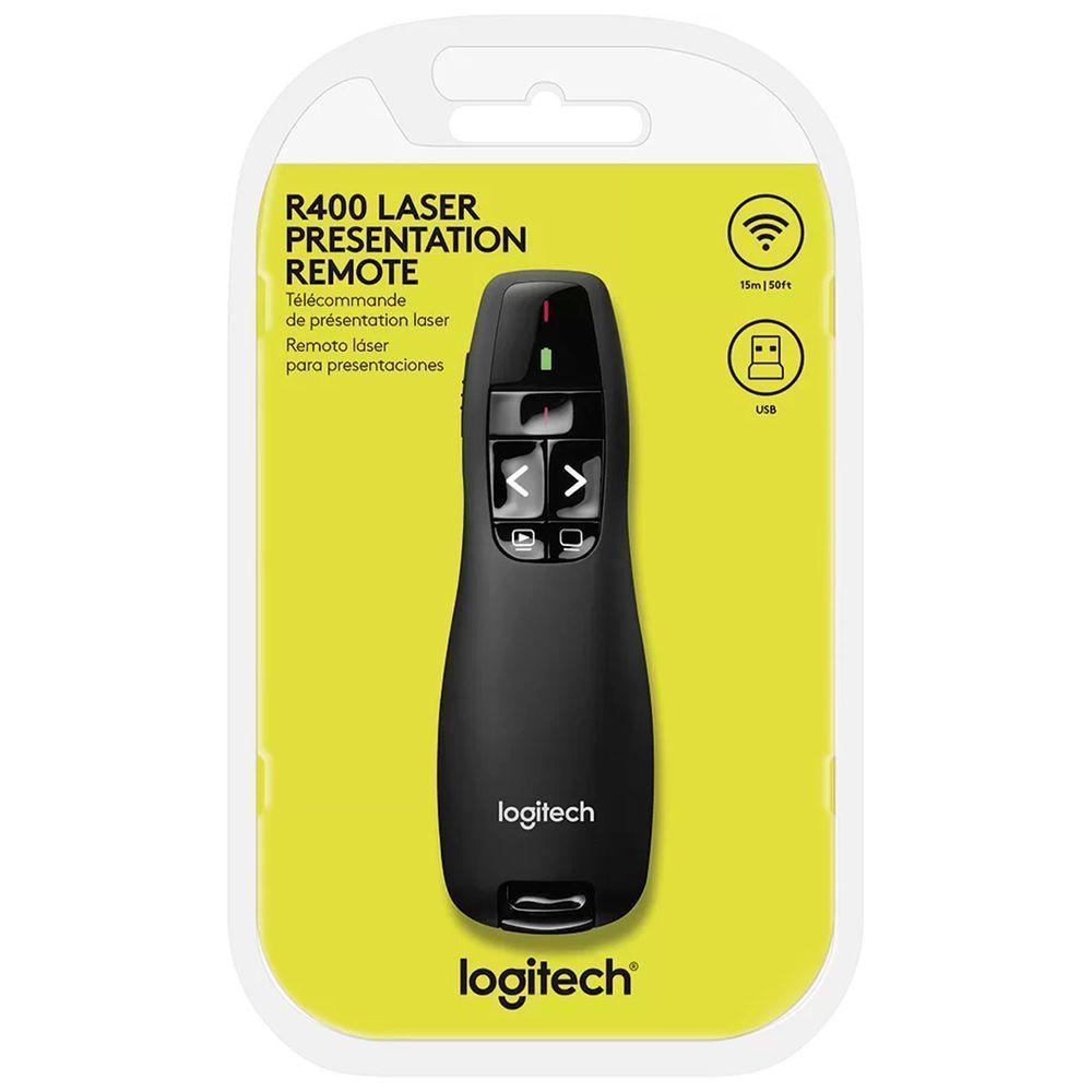 Apresentador Sem Fio Logitech R400, Laser Pointer Vermelho, Usb, Preto - 3