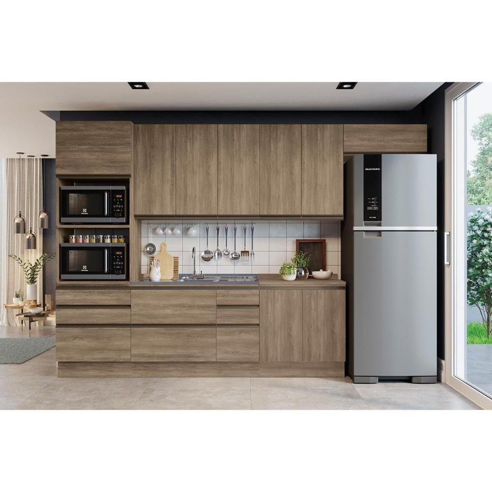 Módulo Cozinha Kappesberg Maxxi   G746 1 Porta e 4 Gavetas c/ Tampo Nogal - 4