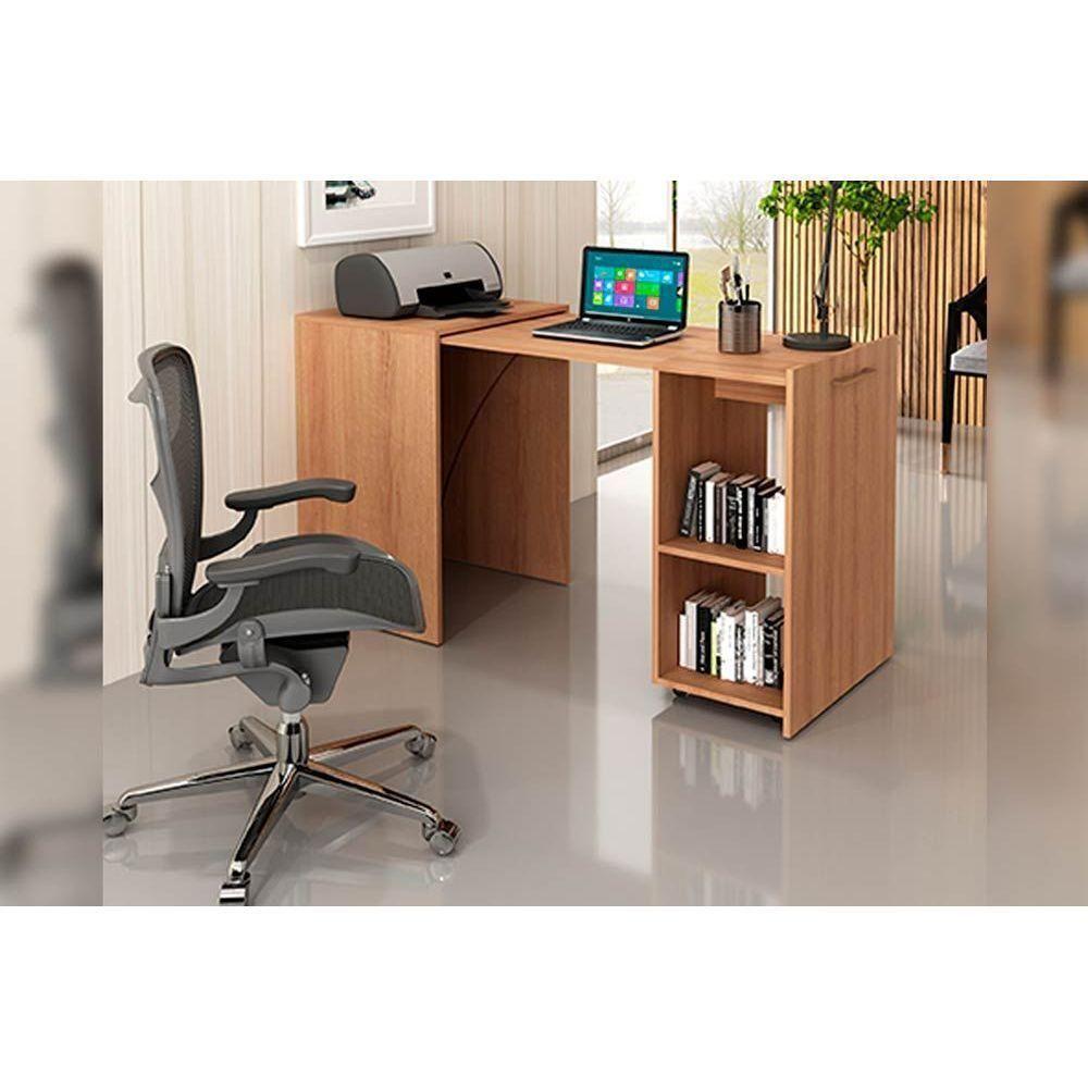 Mesa Multiuso Casal Retrátil ME4170 c/ 2 Nichos Amêndoa - Tecno Mobili - 4