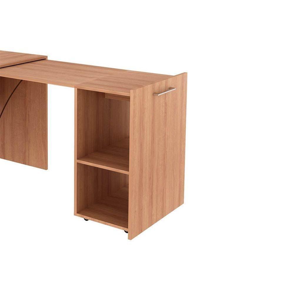 Mesa Multiuso Casal Retrátil ME4170 c/ 2 Nichos Amêndoa - Tecno Mobili - 6