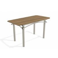 Mesa de Cozinha Elba c/ Tampo 1,60cm Niquel/Nogueira - Kappesberg - 1