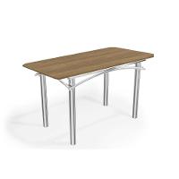 Mesa de Cozinha Elba c/ Tampo 1,60cm Cromada/Nogueira - Kappesberg - 1