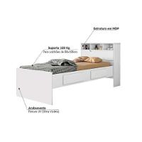 Cama Solteiro Ravena c/ 2 Gavetas Branco - Conquista - 7