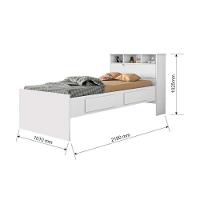 Cama Solteiro Ravena c/ 2 Gavetas Branco - Conquista - 8