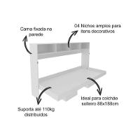 Cama Dobrável Articulada Multifuncional CM8020 Amêndoa - Tecno Mobili - 11