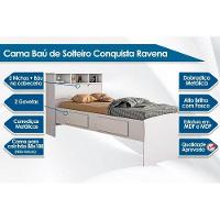 Cama Solteiro Ravena c/ 2 Gavetas Branco - Conquista