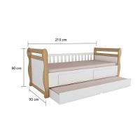 Cama De Babá Maria C/ 2 Gavetas E Auxiliar Branco - Peroba - 7
