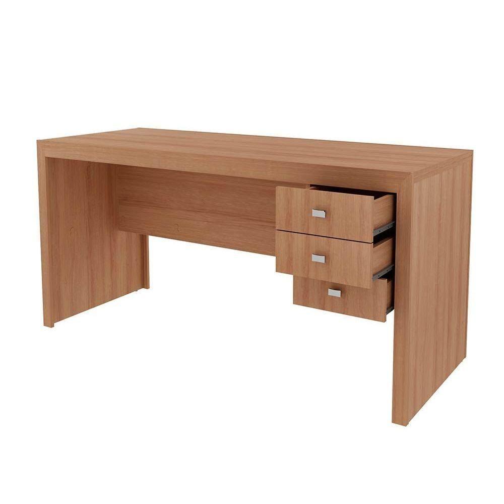 Mesa De Computador Solteiro Me4113 C/ 3 Gavetas Preto - Tecno Mobili - 6