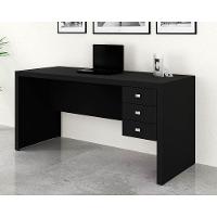 Mesa De Computador Solteiro Me4113 C/ 3 Gavetas Preto - Tecno Mobili - 1