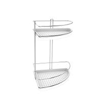 Porta Shampoo De Canto Duplo Aço Com Fundo Plástico - Stolf Branco - 1