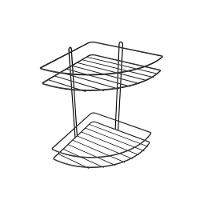 Porta Shampoo De Canto Duplo Em Aço - Stolf Preto - 1