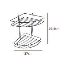 Porta Shampoo De Canto Duplo Em Aço - Stolf Preto - 2