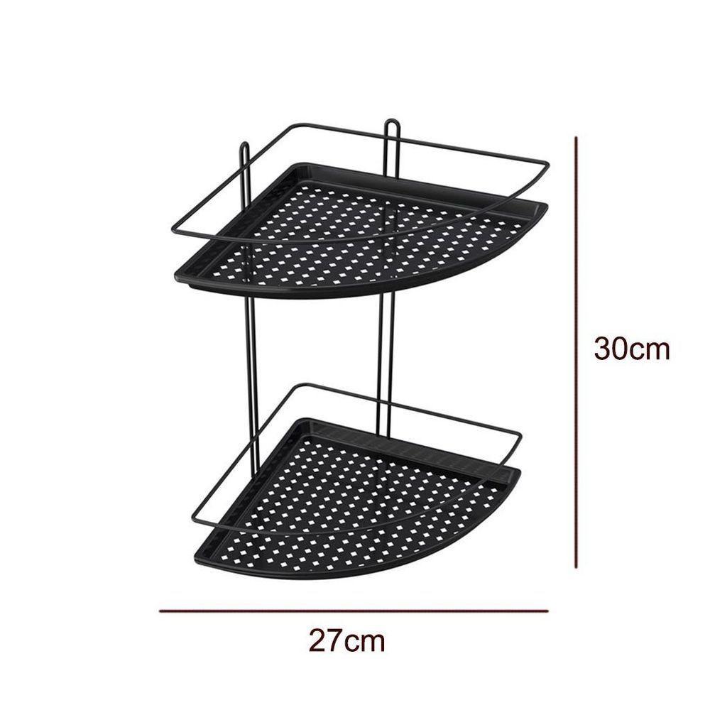 Porta Shampoo De Canto Duplo Com Fundo Plástico - Stolf Preto - 2