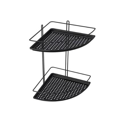 Porta Shampoo De Canto Duplo Com Fundo Plástico - Stolf Preto