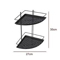 Porta Shampoo De Canto Duplo Com Fundo Plástico - Stolf Preto - 2