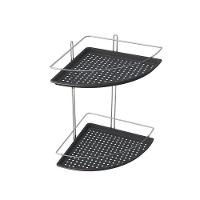 Porta Shampoo De Canto Duplo Aço Com Fundo Plástico - Stolf Preto - 1