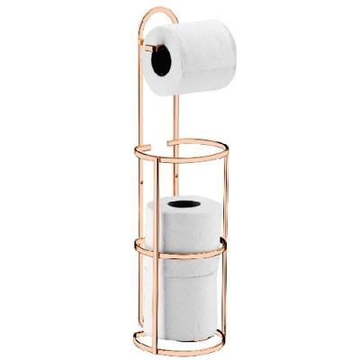 Suporte Papel Higiênico Chão Parede Rosé Gold Future 1609rg