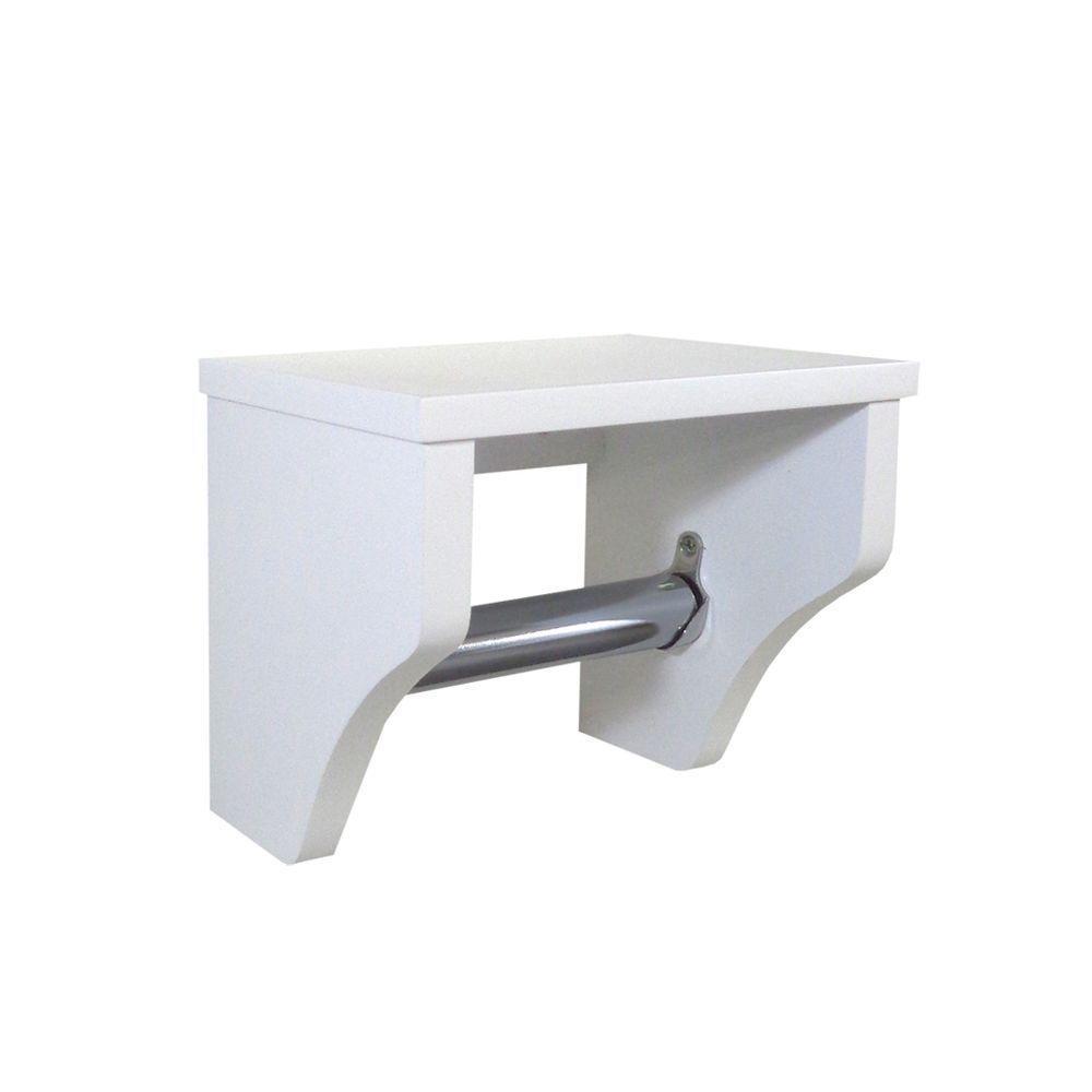 Porta Papel Higiênico Acessório Para Banheiro Papeleira Suporte De Parede Branco Laca - 3