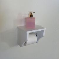 Porta Papel Higiênico Acessório Para Banheiro Papeleira Suporte De Parede Branco Laca - 1