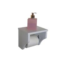 Porta Papel Higiênico Acessório Para Banheiro Papeleira Suporte De Parede Branco Laca - 2