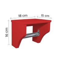 Porta Papel Higiênico Acessório Para Banheiro Papeleira Suporte De Parede Vermelho Laca - 4