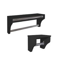 Kit Acessórios Para Banheiro Conjunto 2 Peças Porta Toalhas Papel Higiênico Preto Laca - 2